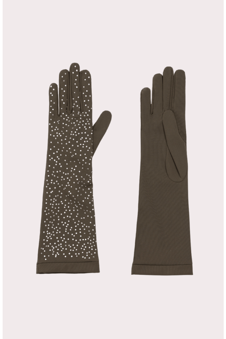 Grace Glove with Handset Crystals, Alternate, color, Khaki