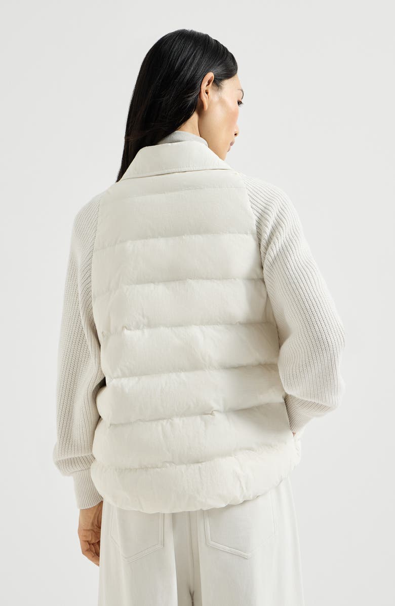 Brunello Cucinelli Knit down coat, Alternate, color, Ivory