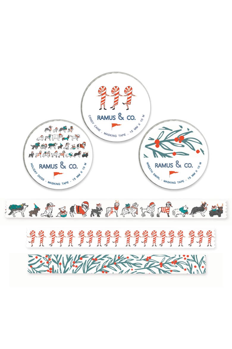 Holiday Masking Tape - 3ct Rolls, Assorted, Main, color, Multi-Pack