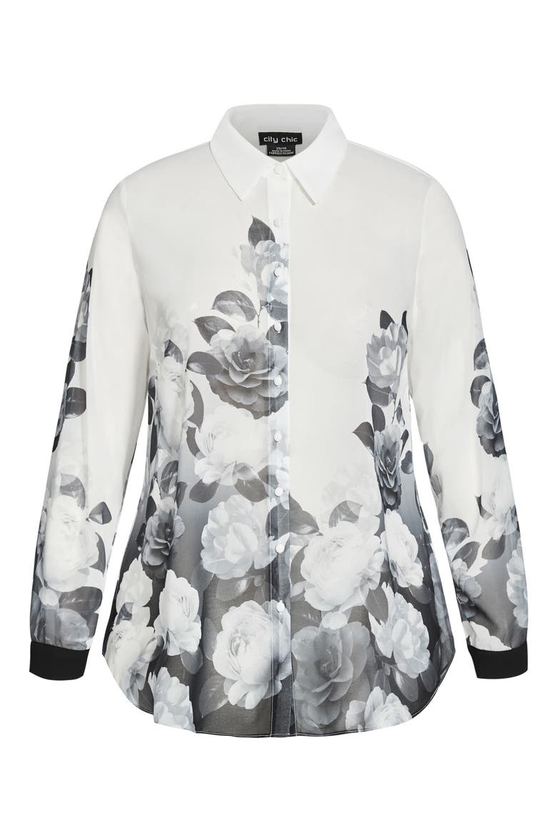 Victoria Relaxed Fit Floral Button-Up Shirt, Alternate, color, BLACK CAMELIA FL