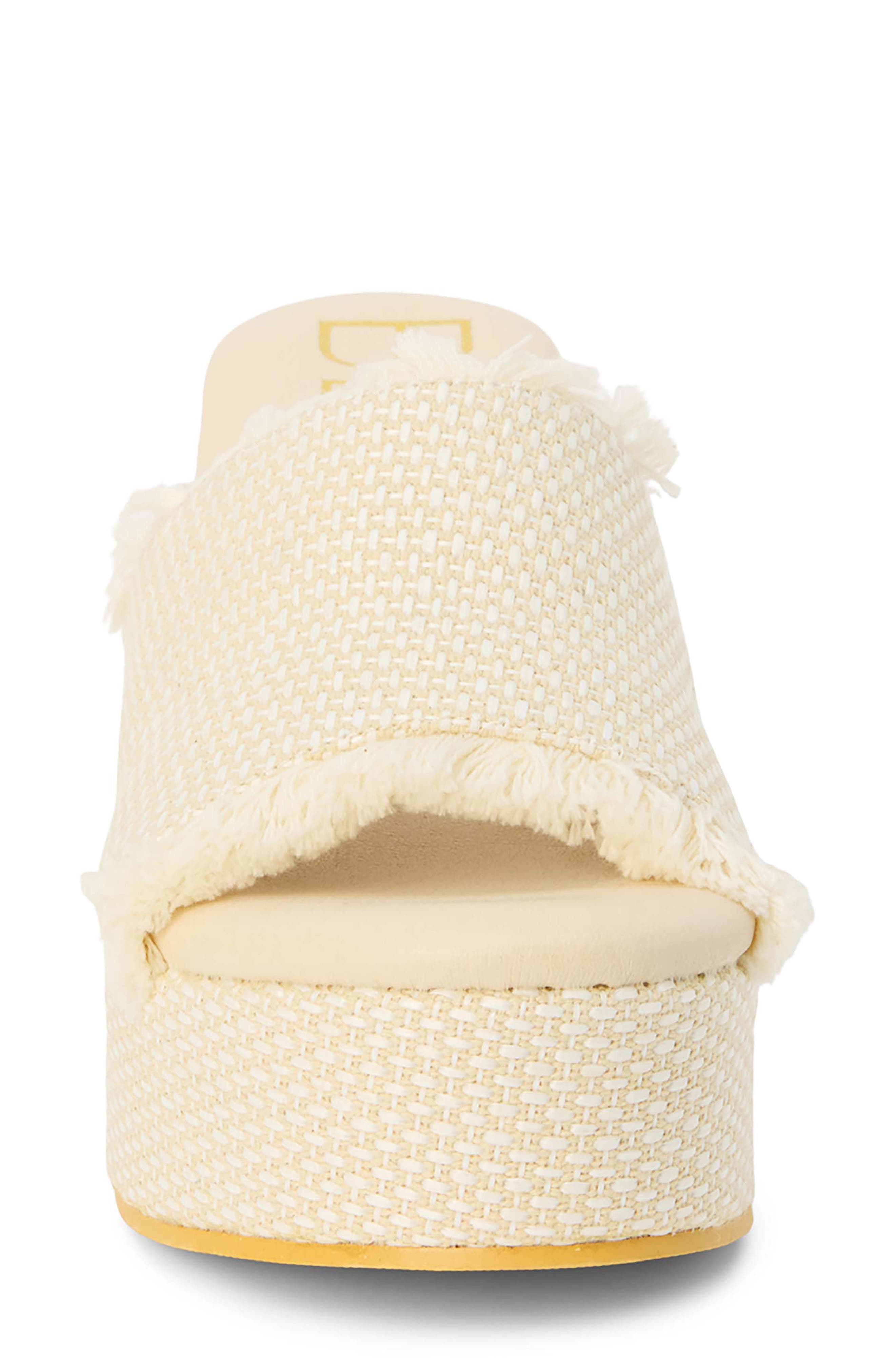 Terry Platform Sandal, Alternate, color, IVORY