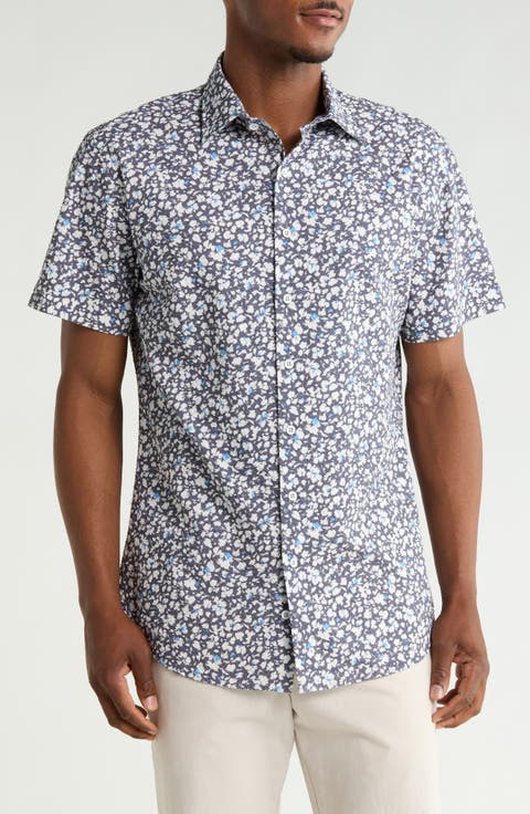 Tory Channel Short Sleeve Cotton Button-Up Shirt