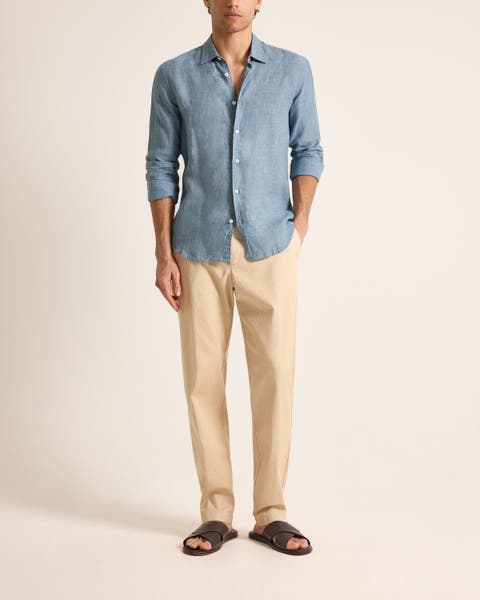 Giles Lino Tailored Fit Italian Linen Shirt