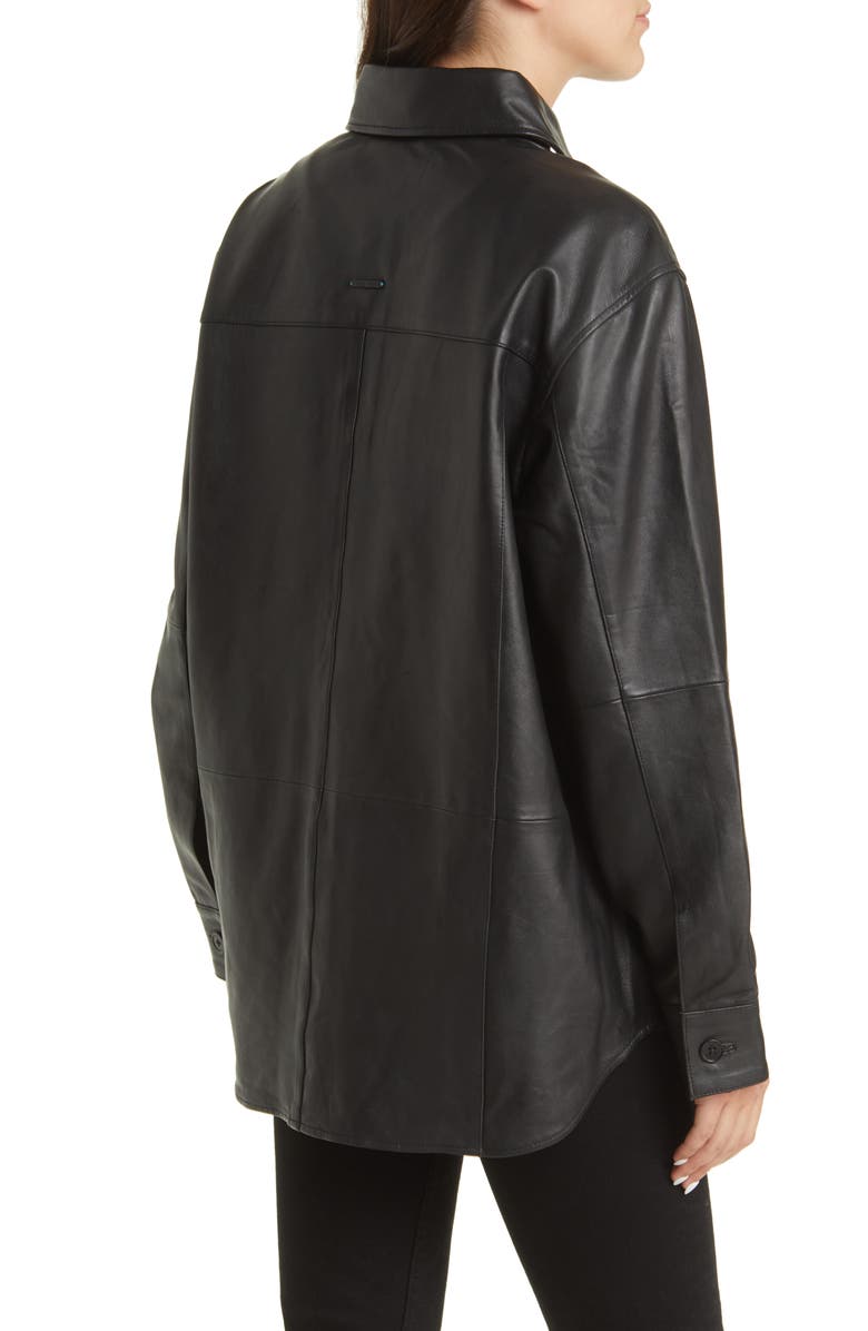 Deadwood Shoreline Recycled Lambskin Leather Shirt Jacket, Alternate, color, 