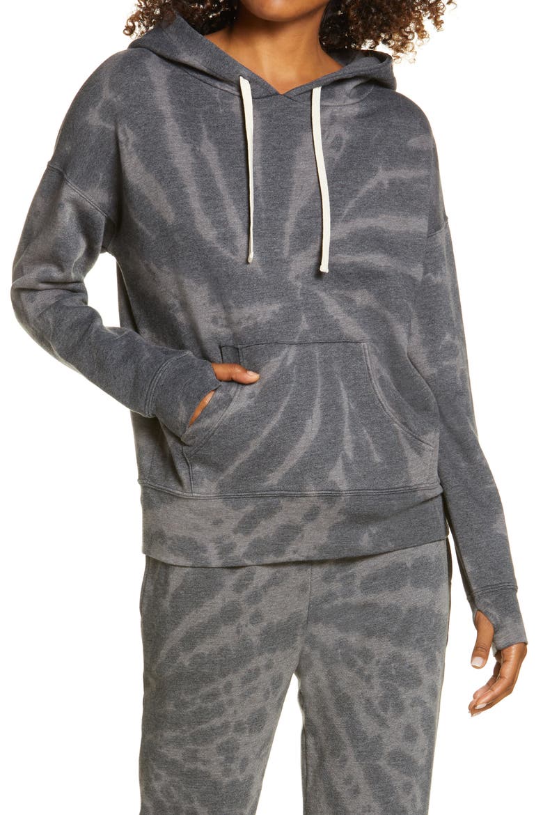 Cali Tie Dye Hoodie, Main, color, BLACK
