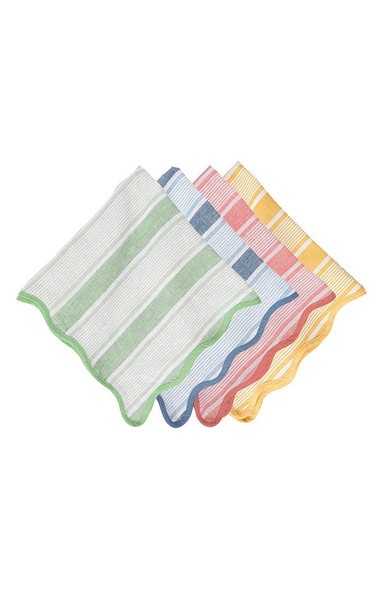 Juliska Cabana Set of 4 Napkins, Main, color, Green Multi