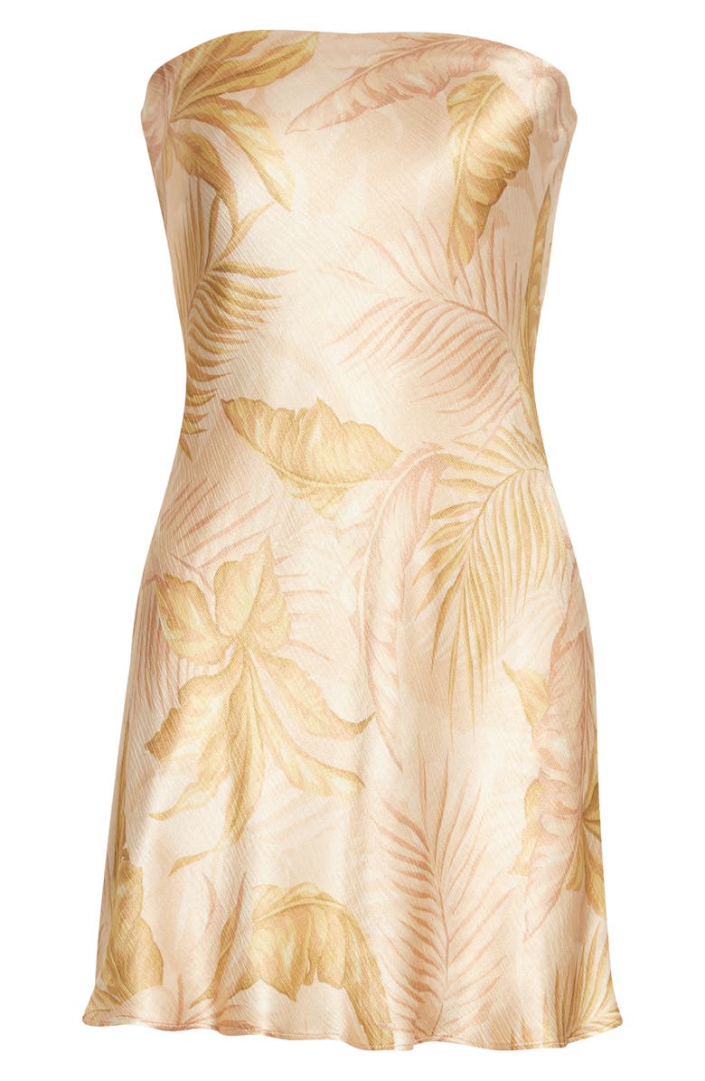Bec + Bridge Frond Print Strapless Dress, Alternate, color,