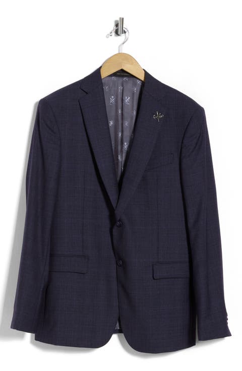 Plaid Wool Blend Sport Coat