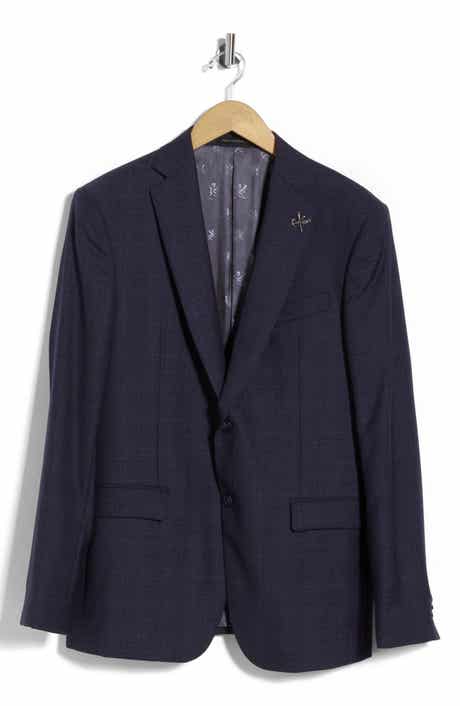 Plaid Wool Blend Sport Coat