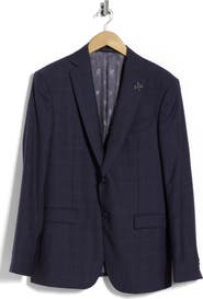 John Varvatos Plaid Wool Blend Sport Coat