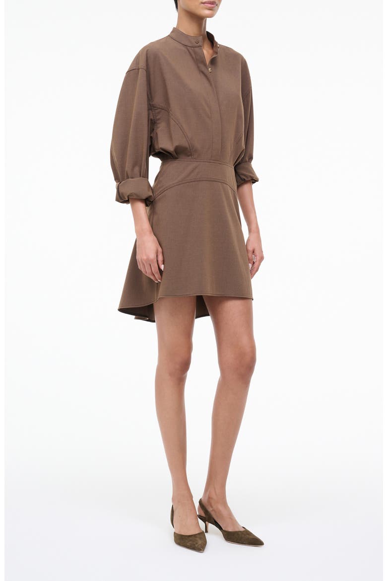 Kiln High-Low Long Sleeve Shirtdress, Alternate, color, NUTMEG