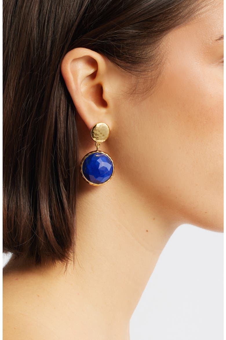 Lapis Lazuli Drop Earrings, Alternate, color, BLUE