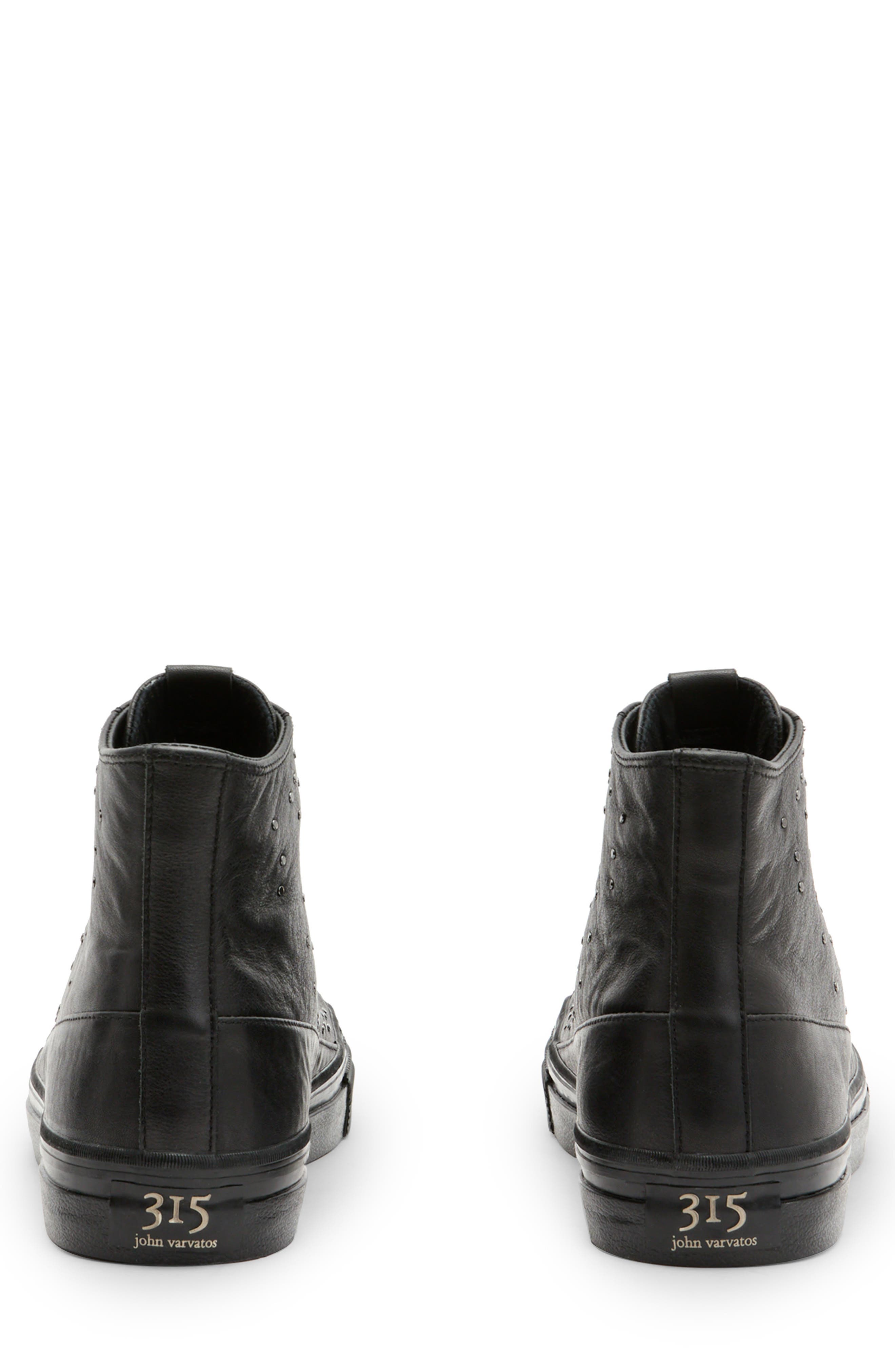 John Varvatos 315 Vulcanized Studded High Top Sneaker, Alternate, color, Black