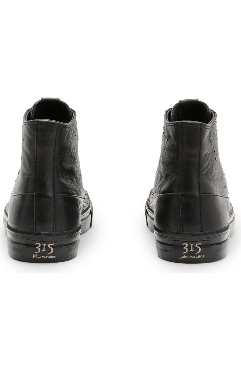 John Varvatos 315 Vulcanized Studded High Top Sneaker, Alternate, color, Black