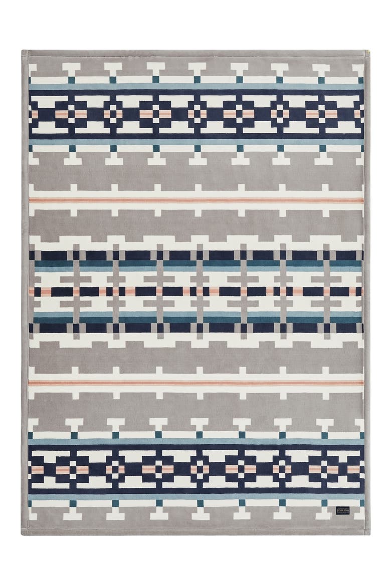 Sandhills Printed Plush Throw, Alternate, color, TAN