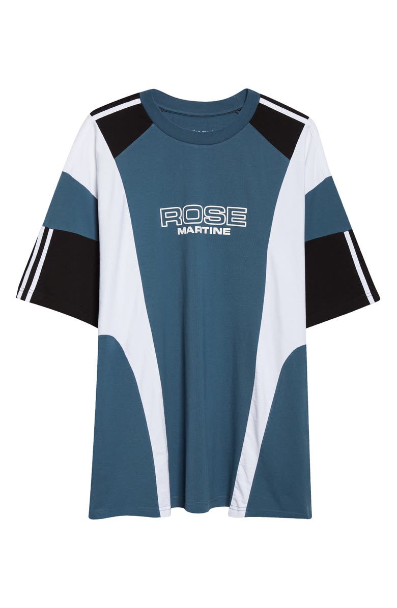 Martine Rose Paneled Oversize Logo T-Shirt, Alternate, color, Blue