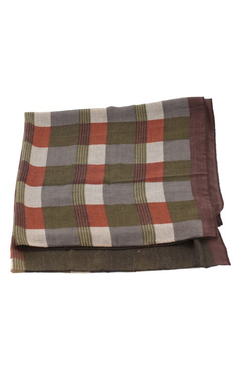 Checkered Print Lightweight Wrap