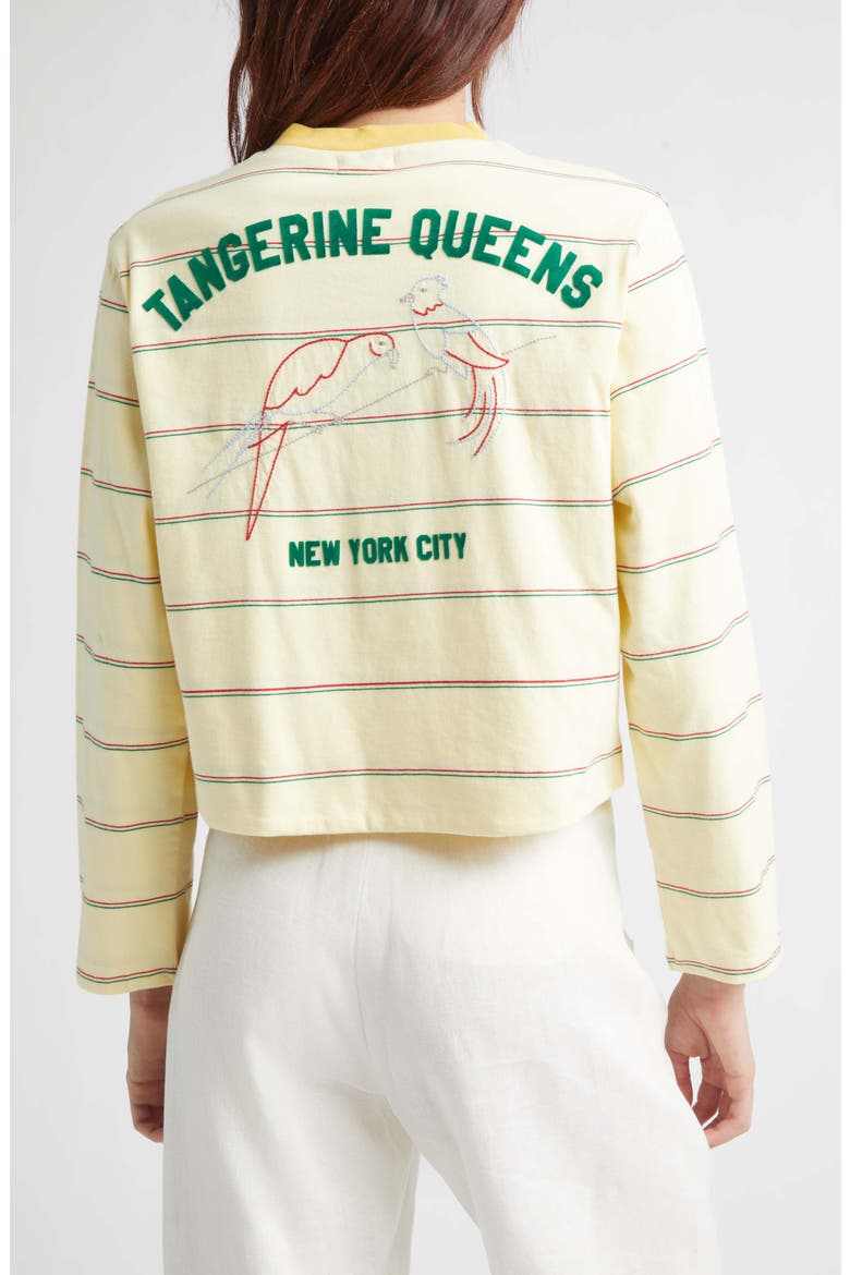 Summertime Stripe Cotton Cardigan, Alternate, color, YELLOW MULTI