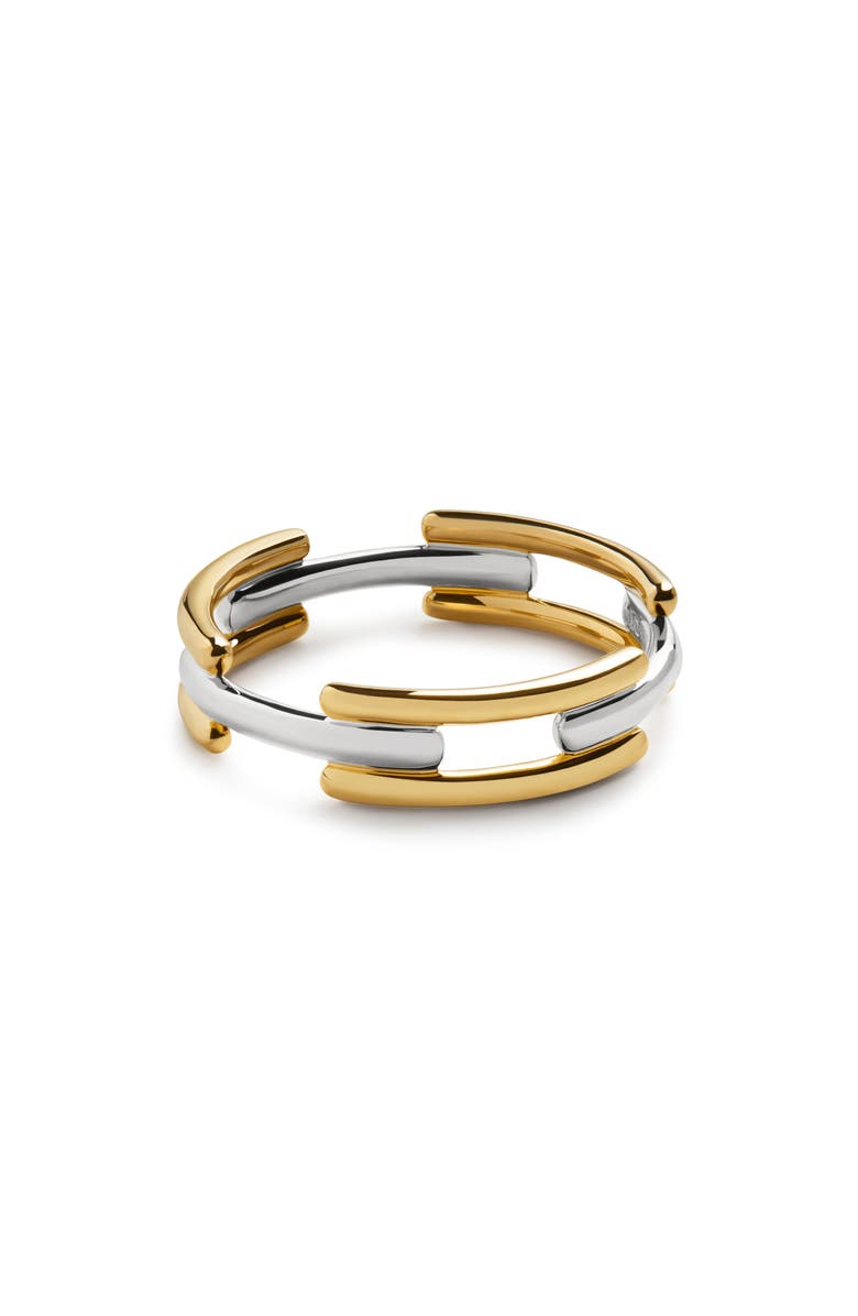 Monica Vinader Signature Link Mix Stack Ring, Main, color, 18K Gold Vermeil