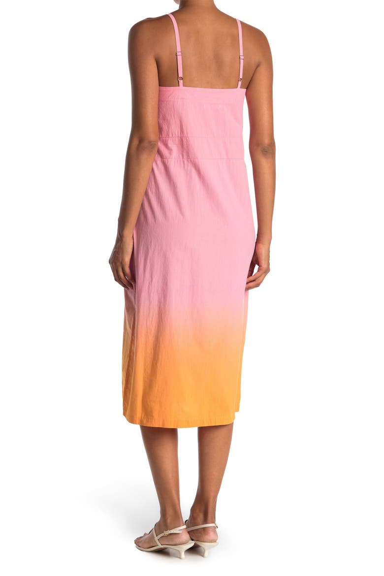 Dip Dyed Midi Dress, Alternate, color, TANGERINE