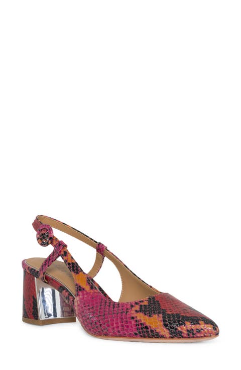 Snakeskin Print Slingback Pump (Women)