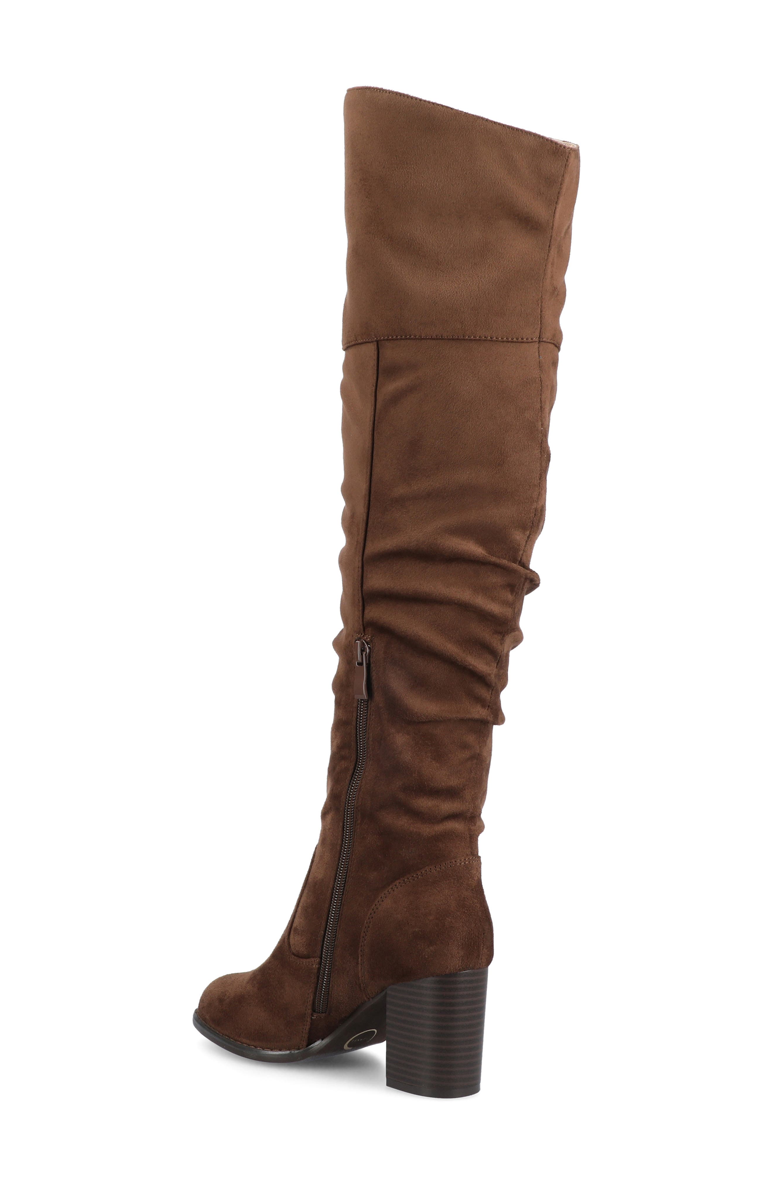 JOURNEE Kaison Ruched Tall Boot - Extra Wide Calf, Alternate, color, CHOCOLATE