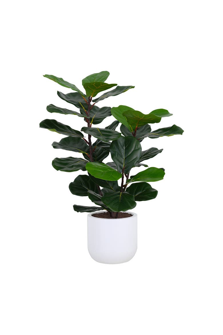 3 ft Faux Potted Fiddle Leaf Fig Tree, Main, color, Green