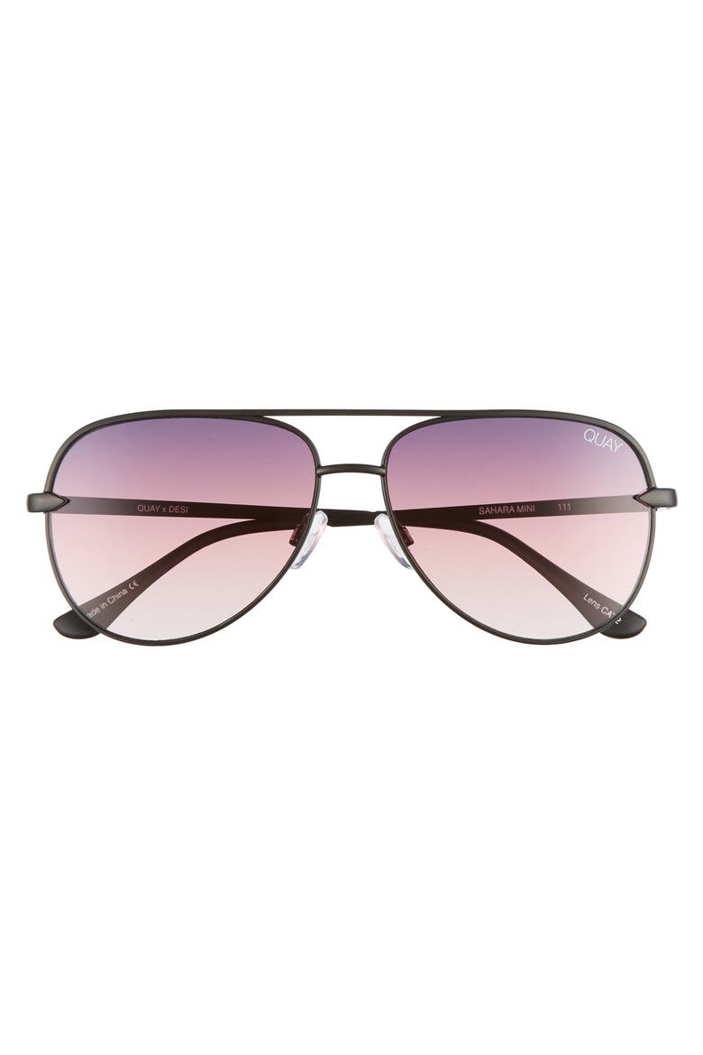 Australia x Desi Perkins Sahara Mini 52mm Aviator Sunglasses, Alternate, color, BLACK/ PURPLE FADE