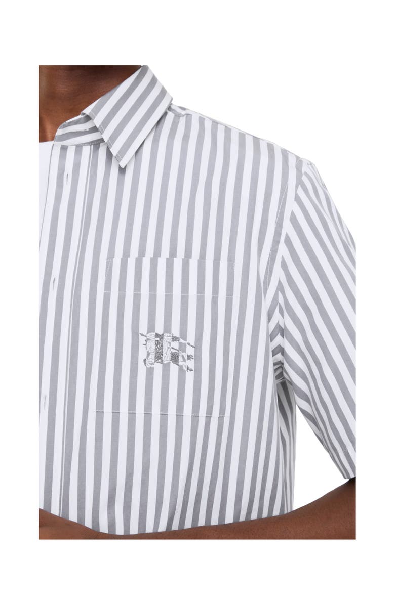 Burberry Striped Cotton Poplin Shirt, Alternate, color, Marble Grey/White