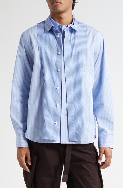 【発送4/27以降】 sacai 21ssストライプコンビシャツブラウス 発送4/27以降】 sacai 21ssストライプコンビシャツブラウス