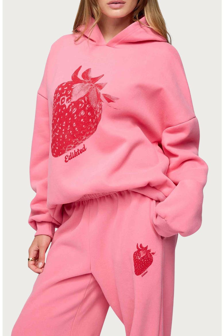 Strawberry Babe Hoodie, Alternate, color, PINK