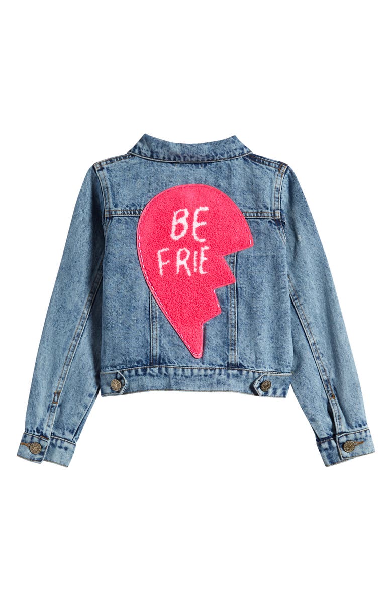 Lola + The Boys Kids' Best Friends Forever Denim Jacket, Alternate, color, 