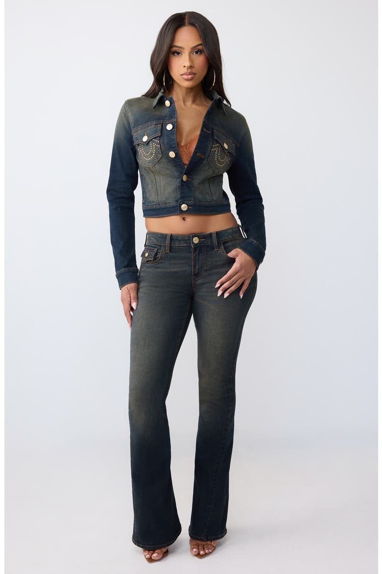 Studded Cropped Trucker Jacket, Alternate, color, DARK ECLIPSE WASH