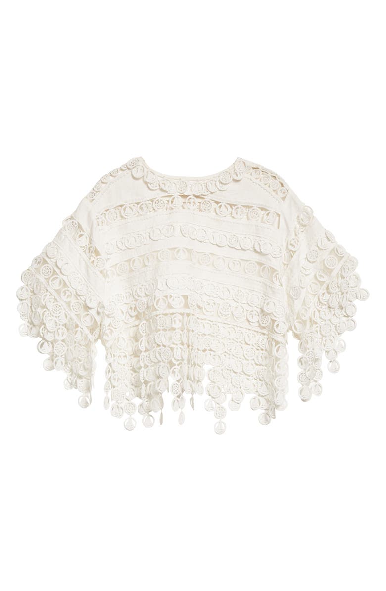 Zimmermann High Tide Nautical Crop Cutout Linen Blouse, Alternate, color,