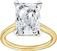 LuvMyJewelry Aelo 14K Gold Radiant Cut Lab Grown Diamond Hidden Halo Engagement Ring - 5.1 Ct