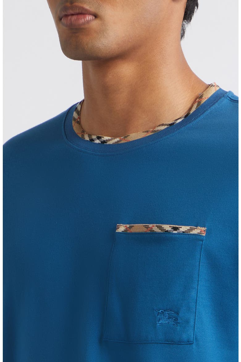 Ryan Check Trim Pocket T-Shirt, Alternate, color, OFFICERS BLUE