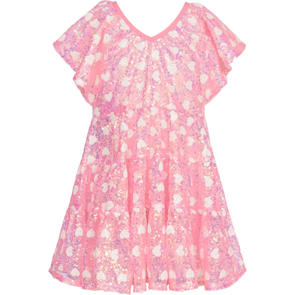 Baby Sara Kids' Sequin Flutter Sleeve Dress