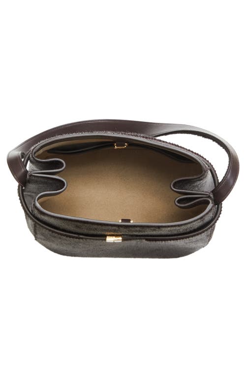 Totême Toteme Belted Genuine Calf Hair Bucket Bag In Orange