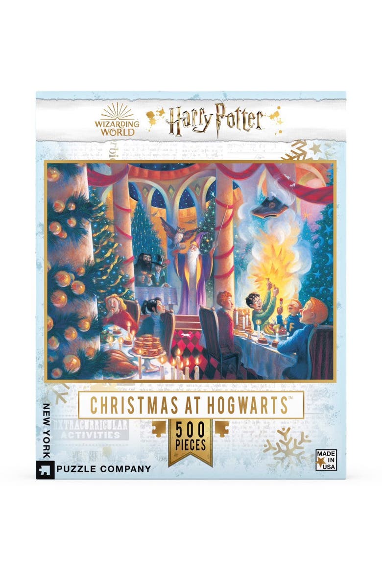 NEW YORK PUZZLE COMPANY Christmas at Hogwarts 500 500 Piece Puzzle, Main, color, NO COLOR