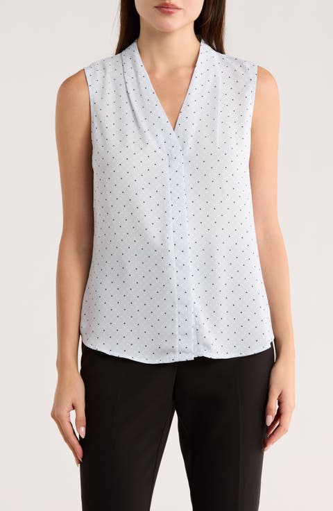 V-Neck Sleeveless Woven Shell Top