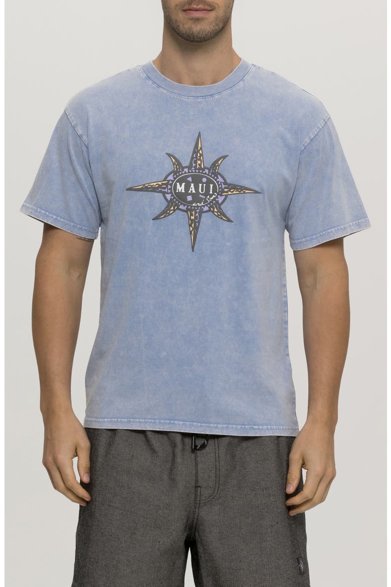 Mineral Wash Logo Graphic T-Shirt, Main, color, BLUE