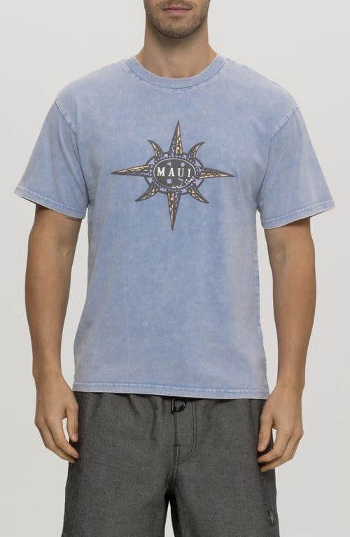 Maui And Sons Maui & Sons Mineral Wash Logo Graphic T-shirt In Blue