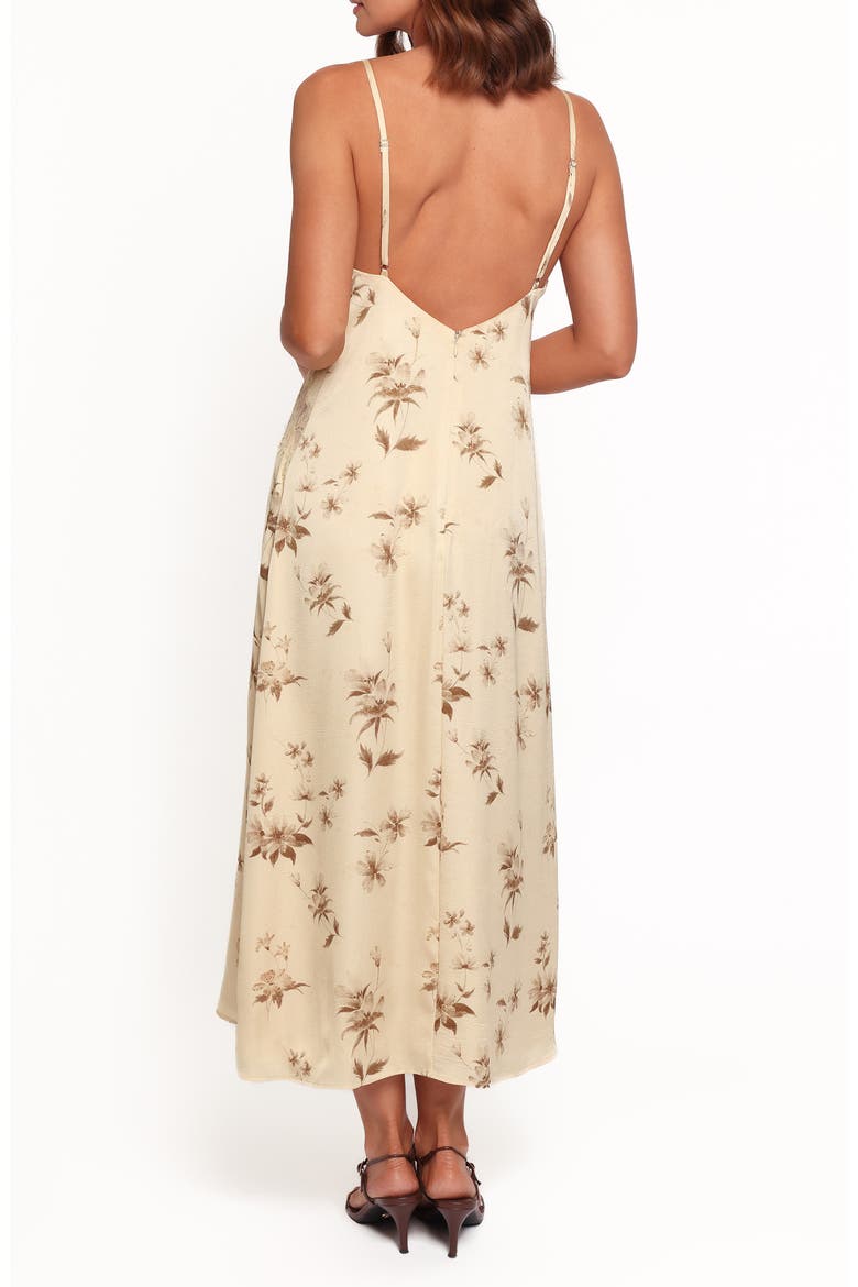 Capaldi Floral Lace Trim Maxi Dress, Alternate, color, SAND FLORAL