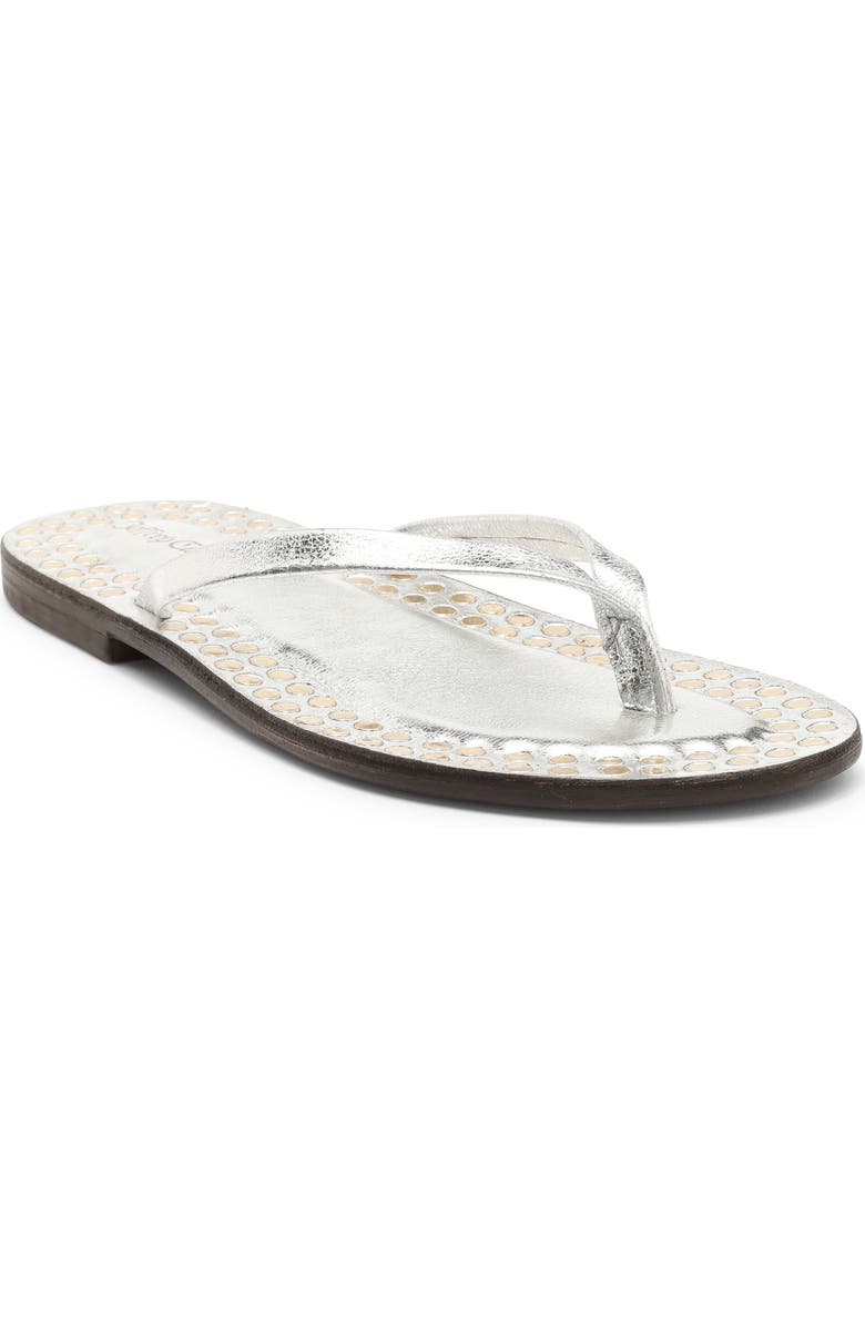 Jeffrey Campbell Katrina Flip Flop, Main, color, Silver Gold