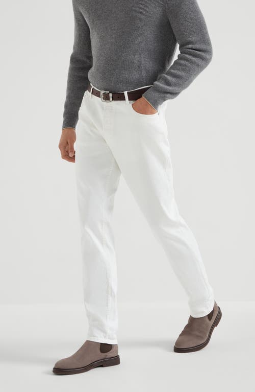 Brunello Cucinelli White Mid-rise Slim Jeans In White