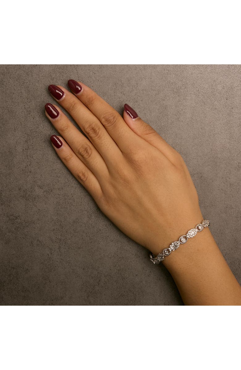 Haus of Brilliance 10K White Gold 2.0 Cttw Diamond Milgrain Cluster Link Bracelet, Alternate, color, White Gold