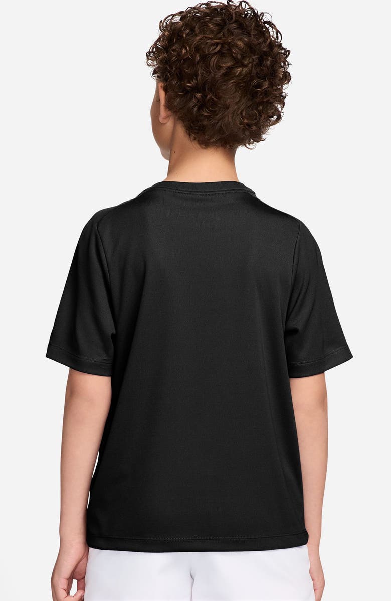 Nike Kids' Dri-FIT Swoosh Graphic T-Shirt, Alternate, color, Black/ White