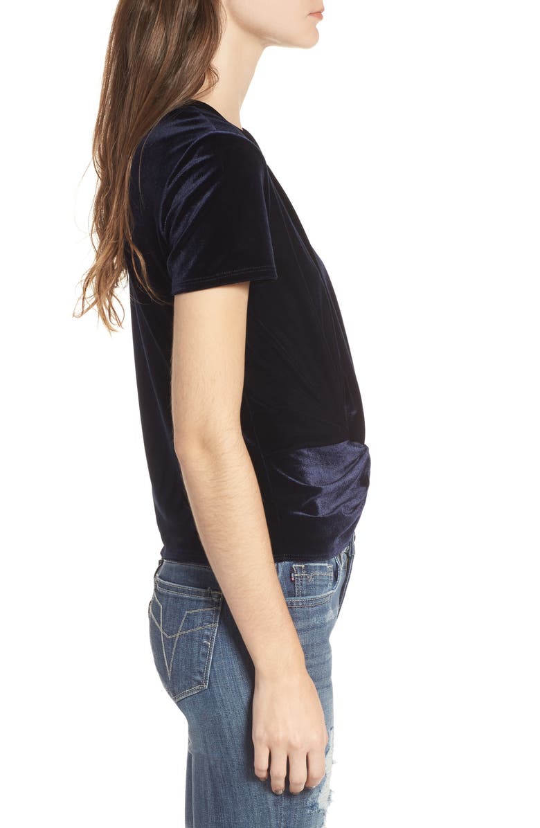 Soprano Twist Front Velvet Tee, Alternate, color,