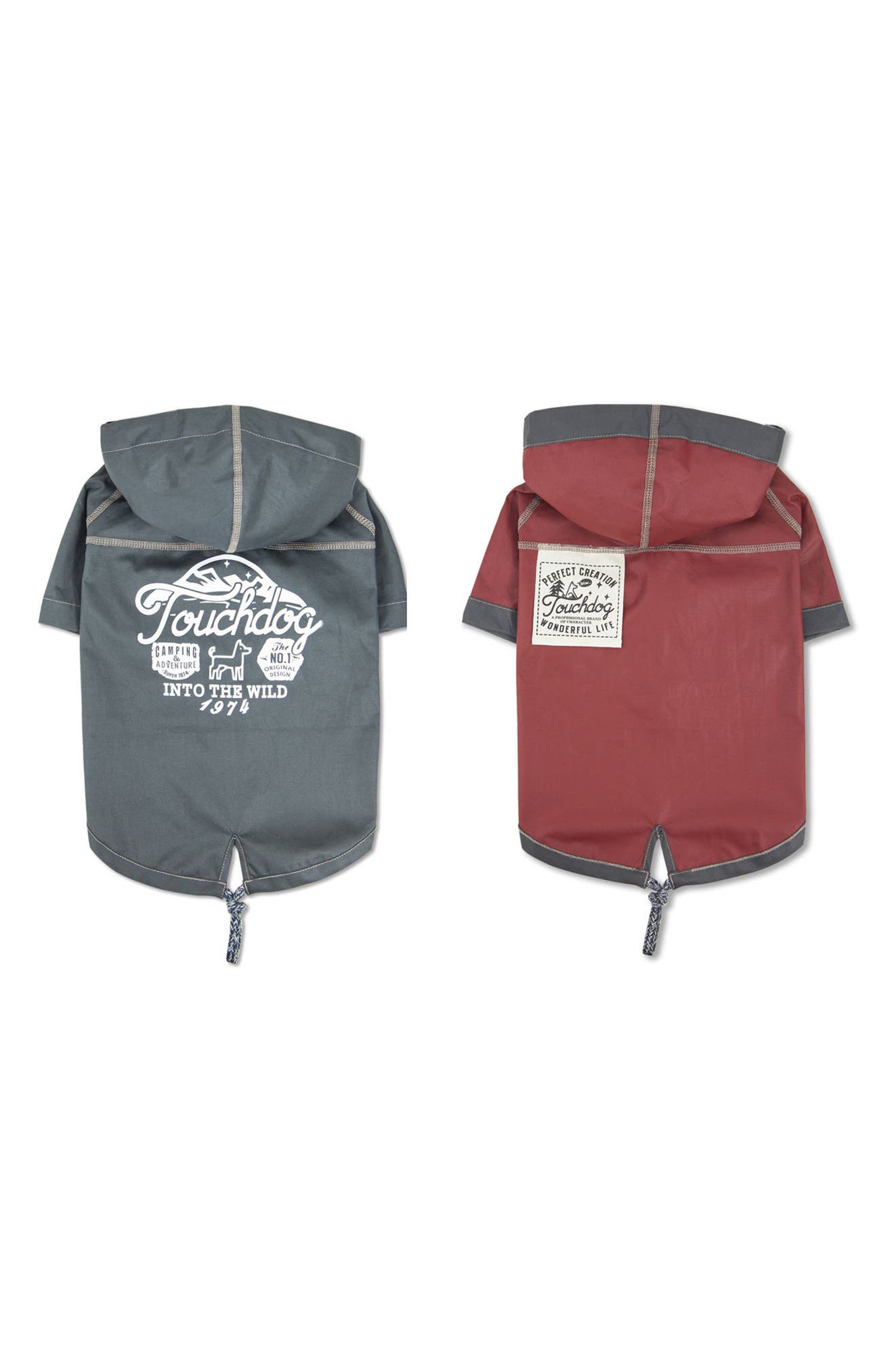 TOUCHDOG 'Cloudburst' Waterproof Reversible Dog Raincoat - Large