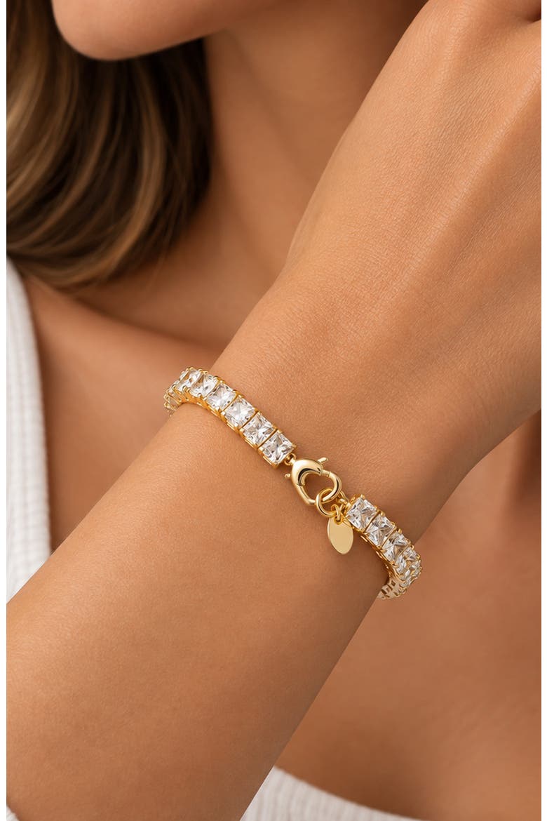 Emerald Cut Cubic Zirconia Tennis Bracelet, Alternate, color, CZ